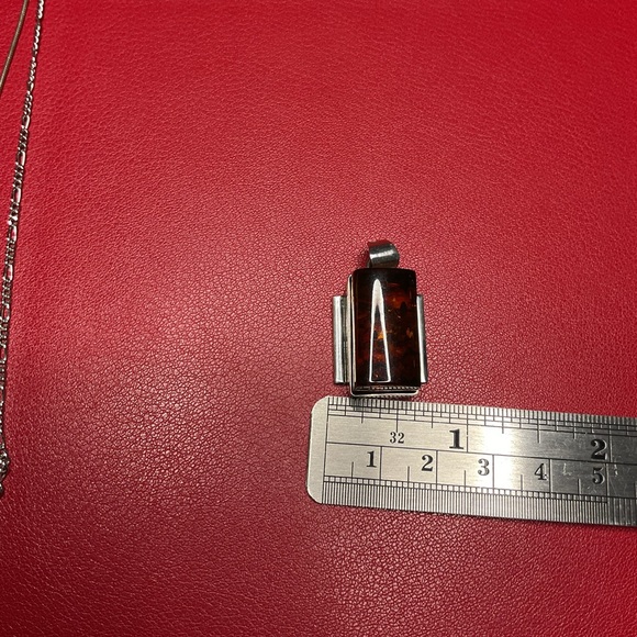 Amber and Silver Pendant - Picture 6 of 7